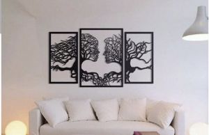 Dřevěná dekorace na zeď-strom života-Milenci-8