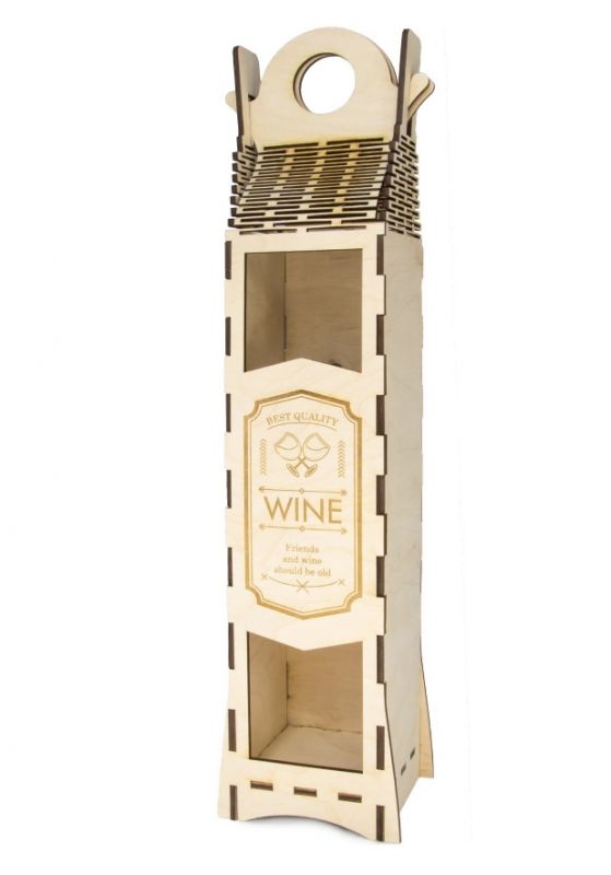 Dřevěný box na láhev vína 2 jklaser-design