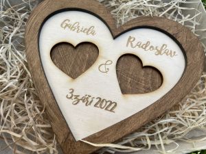 Dřevěný podnos na svatební prsteny 3 jklaser-design