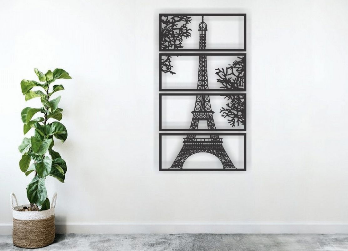 Eiffelova věž řezana ze 4 dílu březové překližky jklaser-design