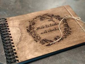 Svatební fotokniha/ kniha hostů ze dřeva jklaser-design