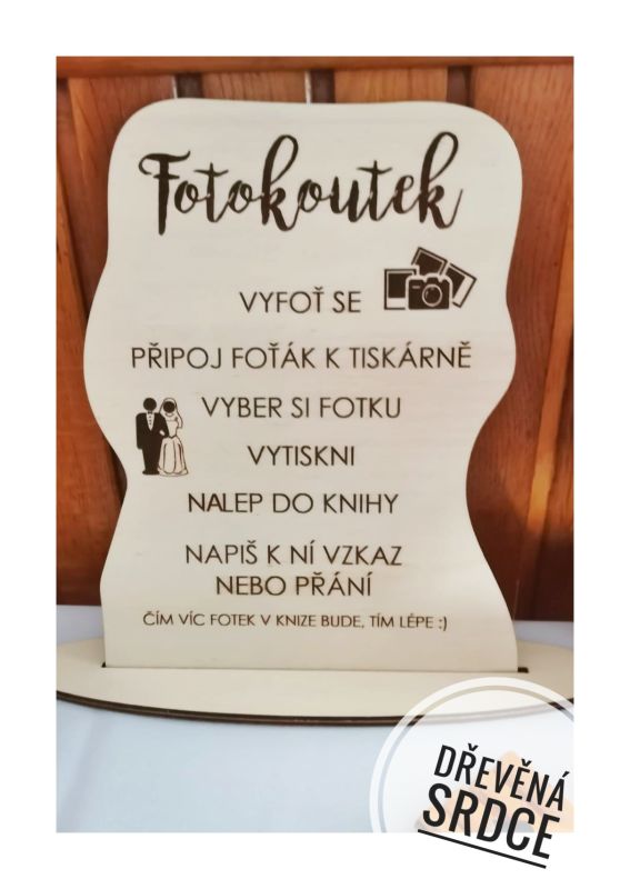Dřevěná cedulka do fotokoutku A4